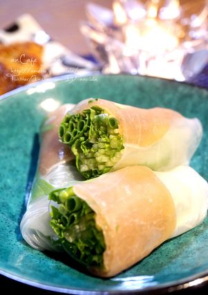 シャキシャキ水菜と小葱の生ハム生春巻き-レシピのメイン写真