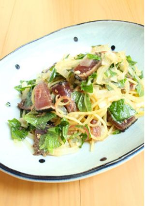 大葉と鰹のたたきの冷製スパゲッティ-レシピのメイン写真