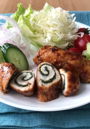 鶏ささみの青しそロール梅照り焼き-レシピのメイン写真