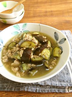 うどんスープで簡単☆茄子のそぼろ煮-レシピのメイン写真