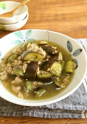 うどんスープで簡単☆茄子のそぼろ煮-レシピのメイン写真