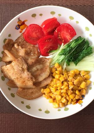 豚バラ焼肉の彩り盛りあわせ!(^^)!-レシピのメイン写真