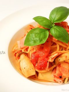 フライパンひとつde簡単♡トマトパスタ-レシピのメイン写真