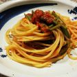 よしな(山菜)のトマトスパゲティ♡