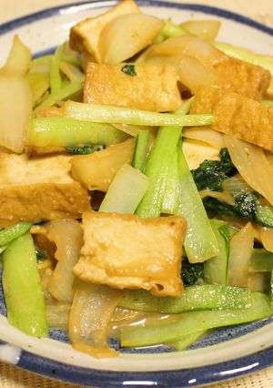 簡単♪厚揚げと小松菜の甘辛味噌炒め-レシピのメイン写真