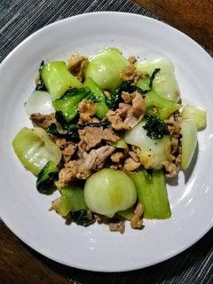 チンゲン菜と豚こま肉の塩ダシ炒め-レシピのメイン写真