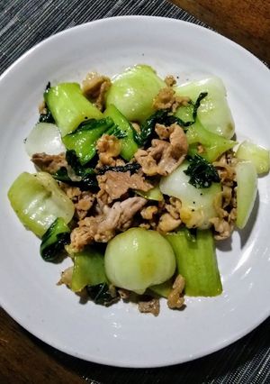 チンゲン菜と豚こま肉の塩ダシ炒め-レシピのメイン写真