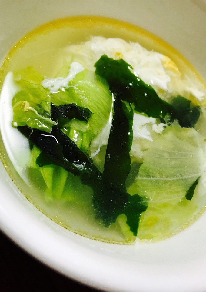 簡単 白だし レタスと卵の中華スープ-レシピのメイン写真