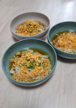サクサク♪揚げ玉とねぎのぶっかけうどん♡-レシピのメイン写真