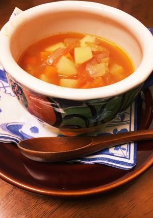 朝食に☆完熟トマトで作るミネストローネ-レシピのメイン写真