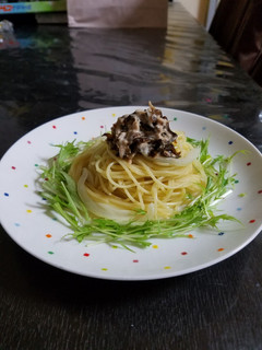 簡単ランチにマヨ昆布佃煮の和パスタ-レシピのメイン写真