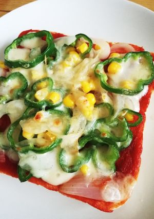野菜たっぷり♡簡単ケチャップピザトースト-レシピのメイン写真