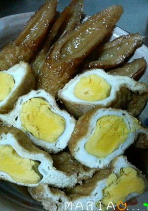 母の料理☆卵入り寿司揚げ＆おまけにちくわ-レシピのメイン写真