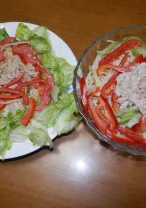 パプリカとツナの温製or冷製スパゲティ-レシピのメイン写真