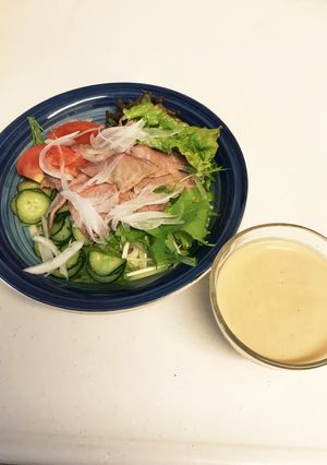 豆腐ドレッシングの野菜一杯サラダうどん-レシピのメイン写真