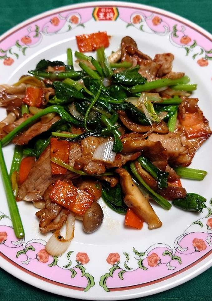 豚肉とほうれん草他の焼肉のたれ炒め-レシピのメイン写真