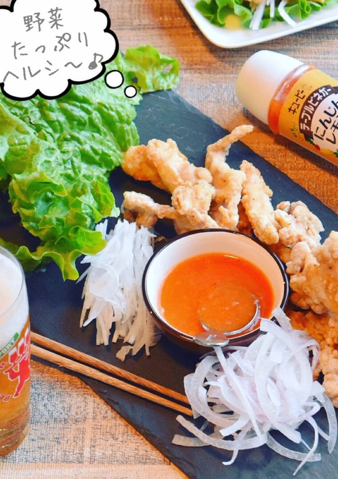 スティック唐揚げのレタス巻き巻き〜♪-レシピのメイン写真