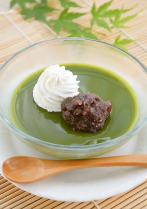 うちカフェ気分＊ふるふる抹茶ゼリー-レシピのメイン写真