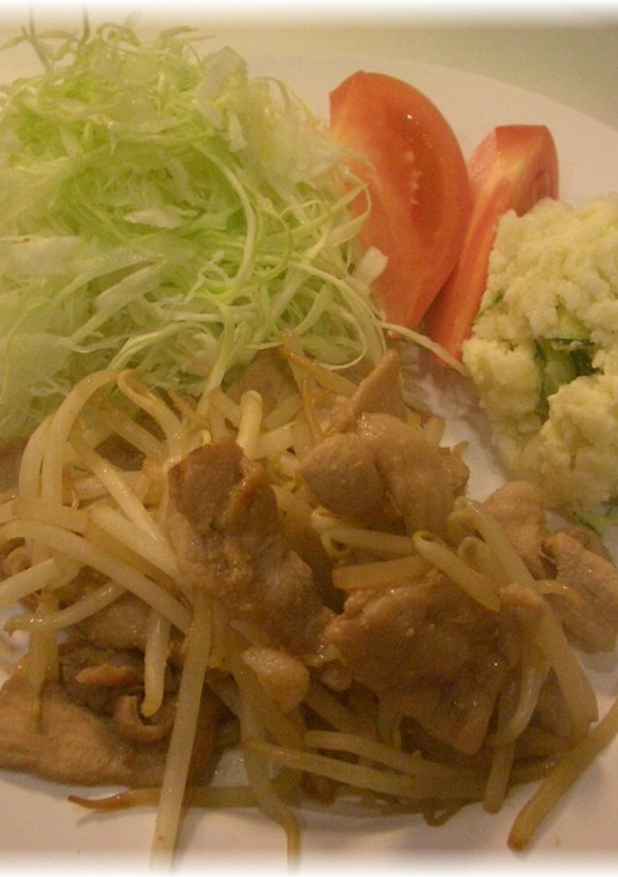 シャキシャキもやし♪と豚の生姜焼き-レシピのメイン写真