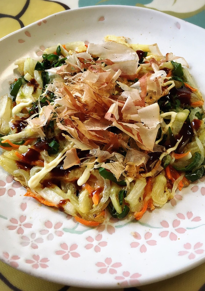 ひっくり返さない♪野菜のお好み焼き風♡-レシピのメイン写真
