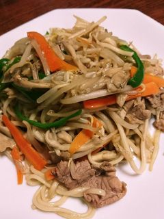 ポン酢と舞茸が決め手のさっぱり焼きうどん-レシピのメイン写真