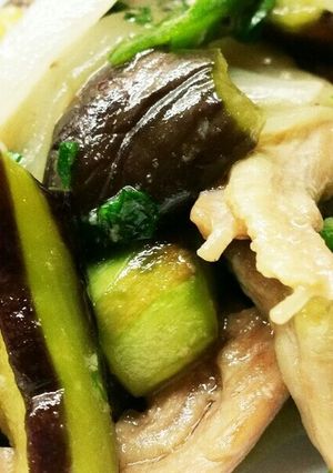 せせりと茄子の塩ダレ炒め-レシピのメイン写真