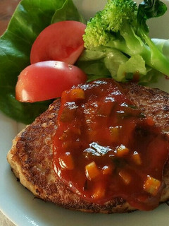 こうやハンバーグ㏌れんこんチーズ-レシピのメイン写真