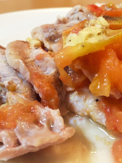 レンジで❁豚肉のトマトチーズ重ね蒸し♡-レシピのメイン写真