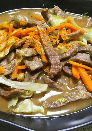 のんびり妊活★たっぷり野菜の牛肉炒め-レシピのメイン写真