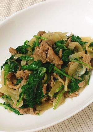 牛肉とラディッシュの葉炒め-レシピのメイン写真