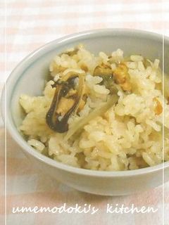 ムール貝と牛蒡の炊き込みご飯-レシピのメイン写真