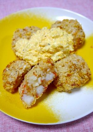 簡単!焼きパン粉で☆揚げないエビカツ-レシピのメイン写真