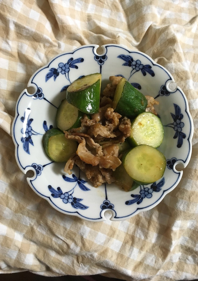 きゅうりと豚肉の梅炒め-レシピのメイン写真
