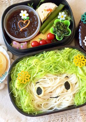 ヤングコーンのひげ♡素麺弁当　６月弁当-レシピのメイン写真
