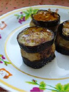 なすのジューシーひき肉はさみ焼き-レシピのメイン写真