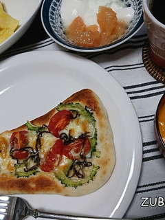 手のばしナンの夏野菜ピザ-レシピのメイン写真