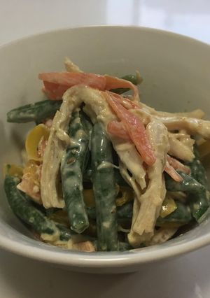 簡単！サラダチキンとインゲンのサラダ-レシピのメイン写真
