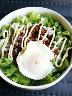 ハンバーグのたねリメイク ロコモコ丼-レシピのメイン写真