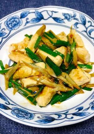 簡単！ニラごぼうとぷるぷる鶏むね炒め-レシピのメイン写真