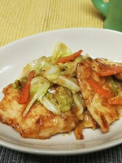 鶏むね肉とキャベツのごま味噌炒め-レシピのメイン写真