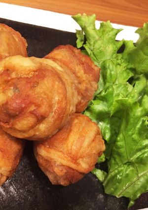 コンニャクとワカメの肉巻き団子☆-レシピのメイン写真