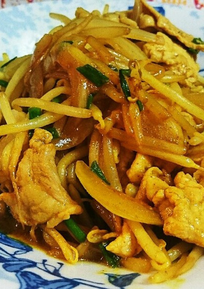 ☆簡単☆豚肉ともやし新玉のカレー炒め-レシピのメイン写真