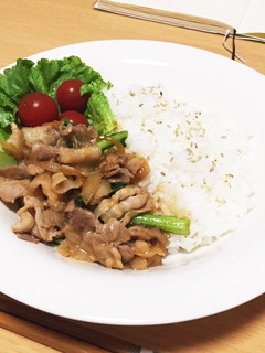 ごま香る♡生姜焼き丼-レシピのメイン写真