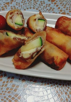 ズッキーニとチーズの巻き巻き豚バラ春巻き-レシピのメイン写真