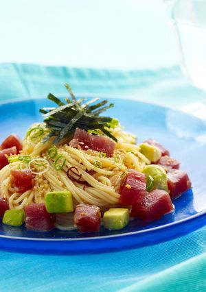 アボカドとマグロの冷たいライスパスタ-レシピのメイン写真