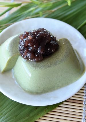 抹茶きな粉ミルク寒天の小豆添え-レシピのメイン写真