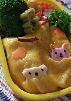 もぐらたたきオムライスキャラ弁-レシピのメイン写真