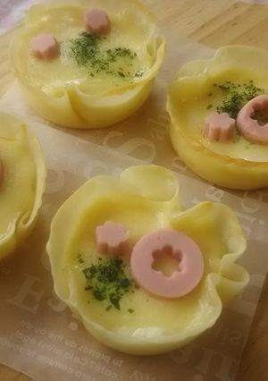 餃子の皮で☆タルト風グラタン☆お弁当にも-レシピのメイン写真