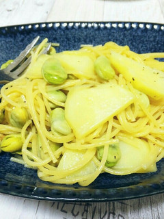 ジャガそら豆のやみつきペペロンチーノ-レシピのメイン写真