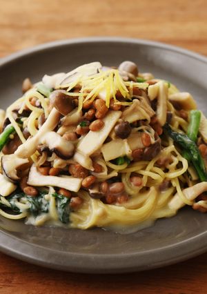 きのこたっぷり納豆パスタ-レシピのメイン写真